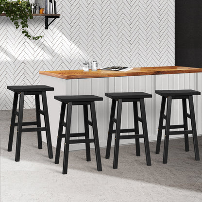 Artiss Bar Stools Kitchen Counter Stools Wooden Chairs Black x4