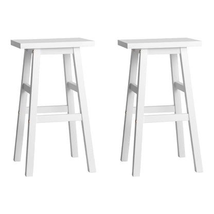 Artiss Bar Stools Kitchen Counter Stools Wooden Chairs White x2