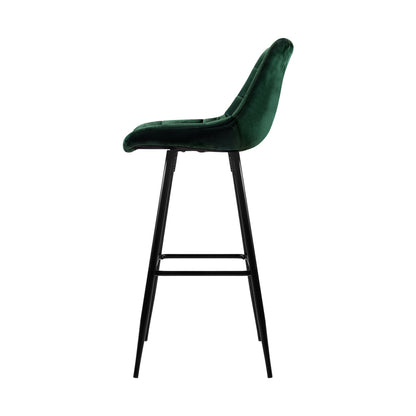 Artiss 2x Bar Stools Velvet Chairs Green