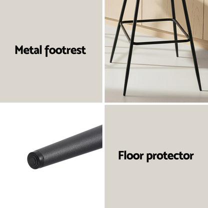 Artiss 4x Bar Stools Kitchen Dining Chair Counter Stool Diamond PU Leather Black