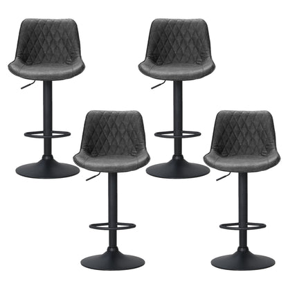 Artiss 4x Bar Stools Gas Lift Vintage Leather Black