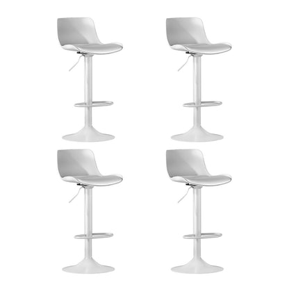 4x Artiss Bar Stools Kitchen Swivel Gas Lift Stool Leather Dining Chairs White