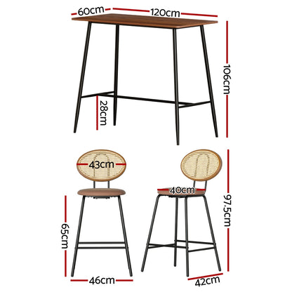 Artiss Bar Table Stools Set Dining Desk Industrial Kitchen Chairs Cafe Pub