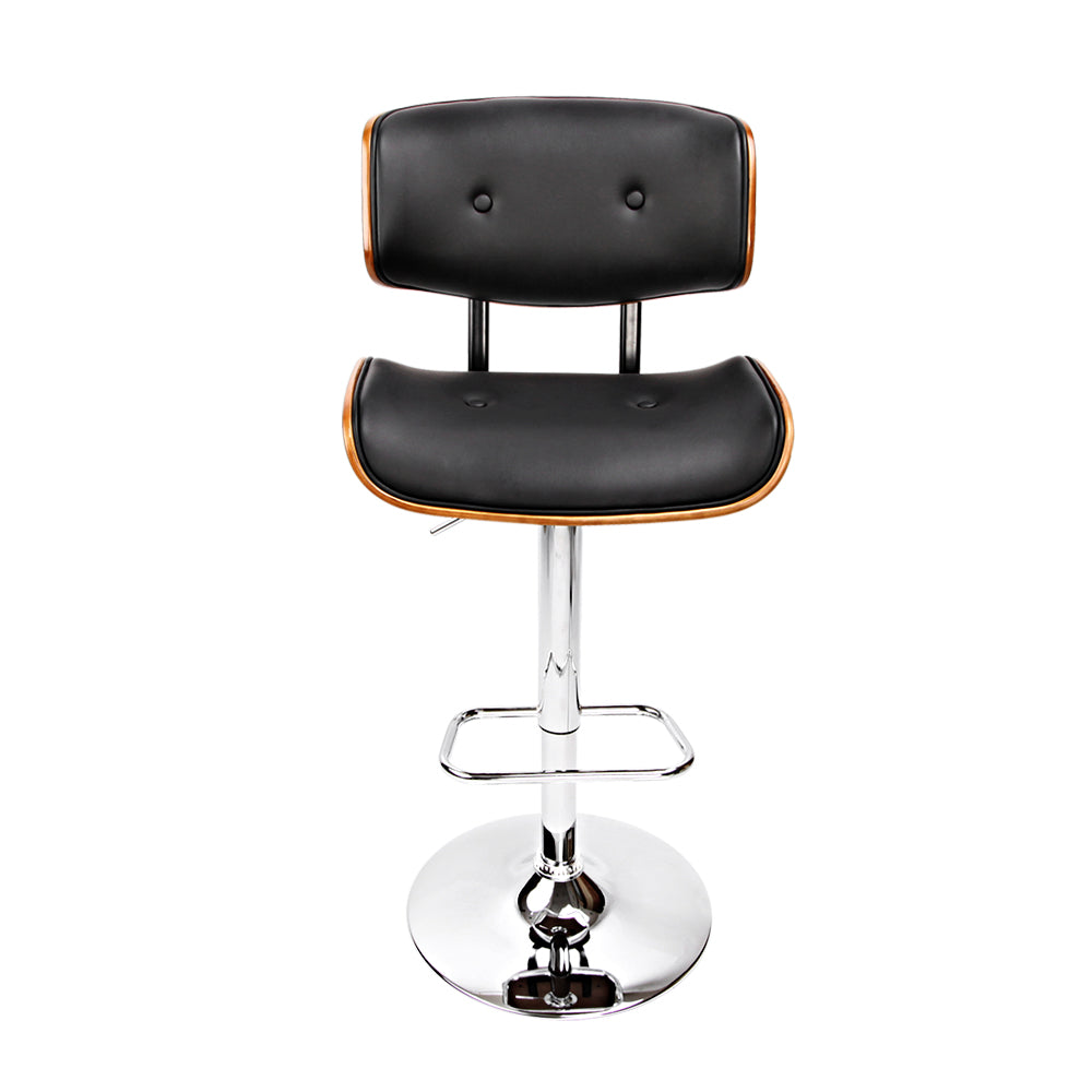 Artiss Bar Stools Gas Lift Leather Black