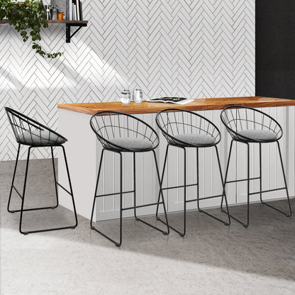 Artiss 4x Bar Stools Padded Seat Metal