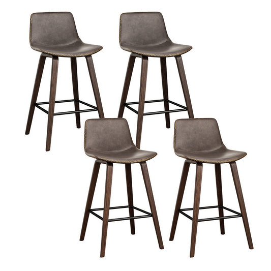 Artiss 4x Bar Stools Vintage Leather Wooden