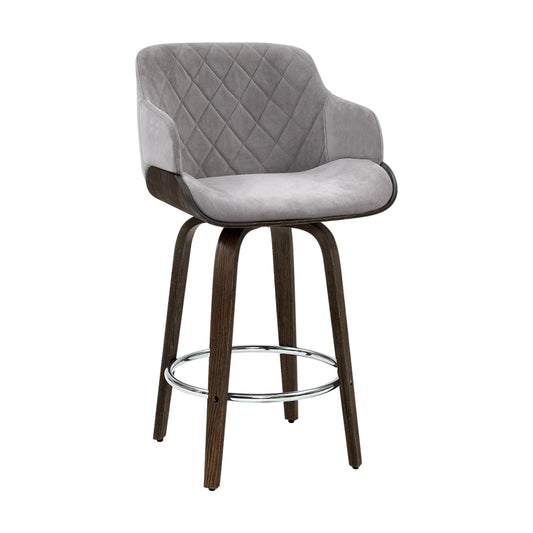 Artiss Bar Stools Swivel Velvet Padded Wooden