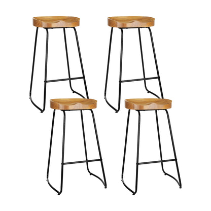 Artiss 4x Bar Stools Tractor Seat 75cm Wooden