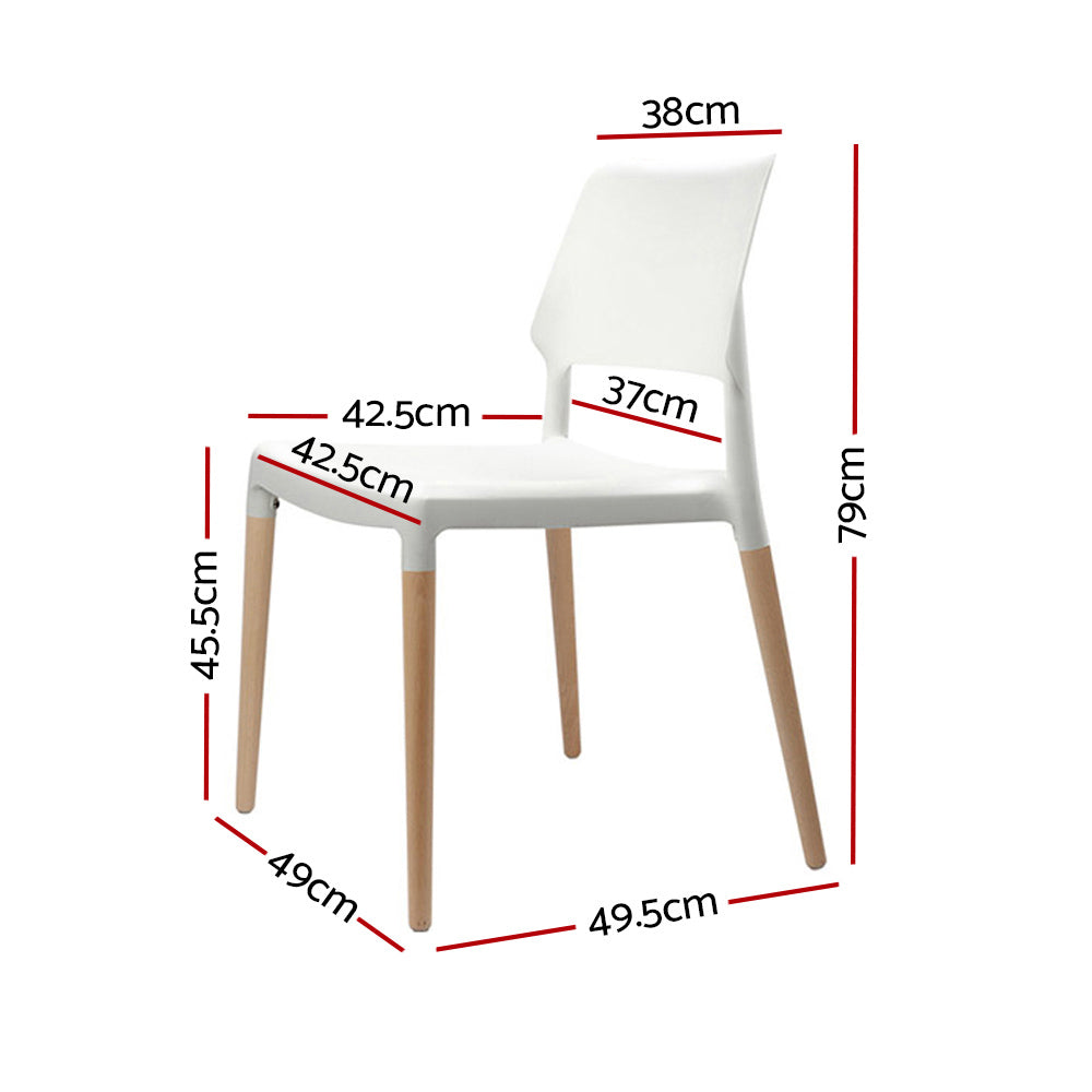 Artiss Dining Chairs White Stackable Set of 4