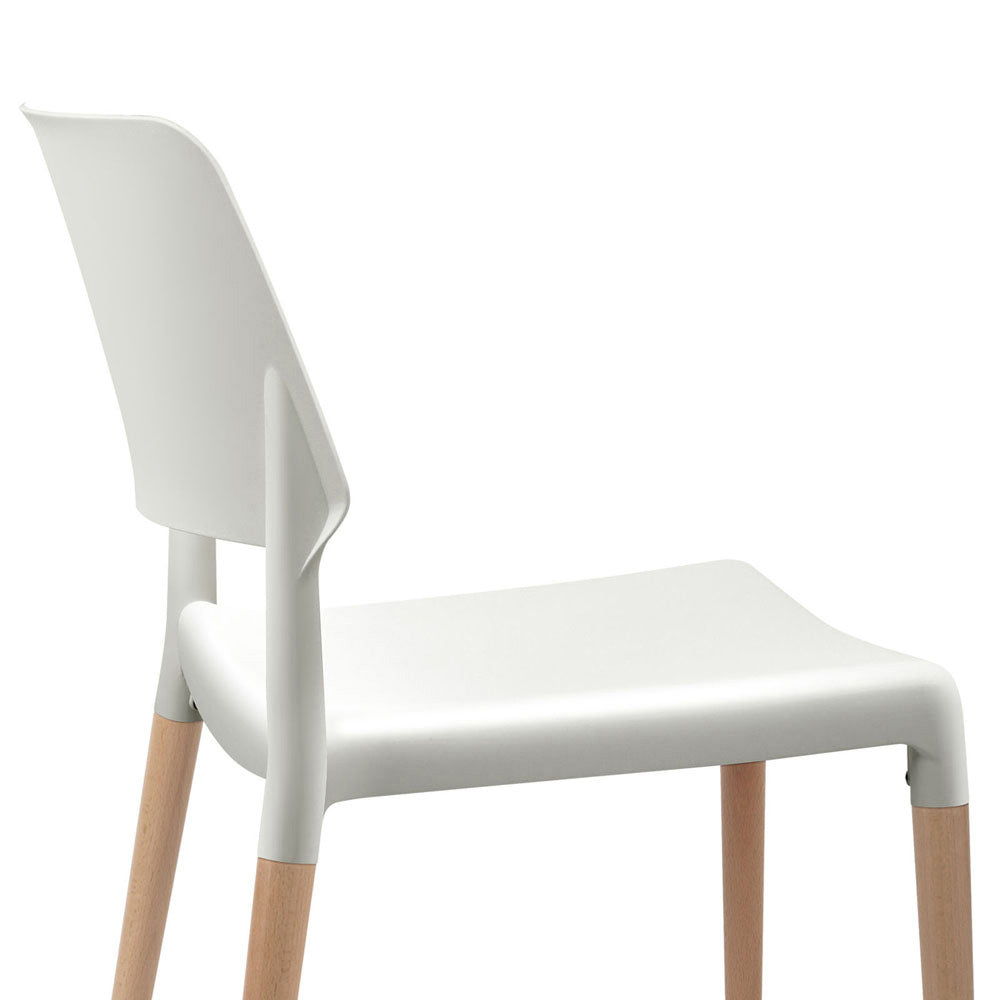 Artiss Dining Chairs White Stackable Set of 4