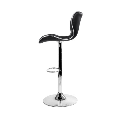 Artiss 2x Bar Stools Gas Lift Leather Seat Black