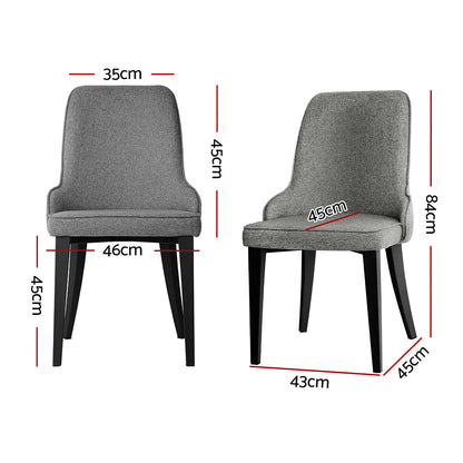 Artiss Dining Chairs Fabric Grey Set of 2 Domus