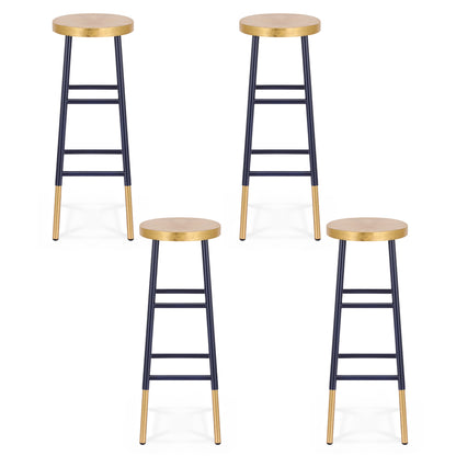 Artiss 4x Bar Stools Metal Gold Navy
