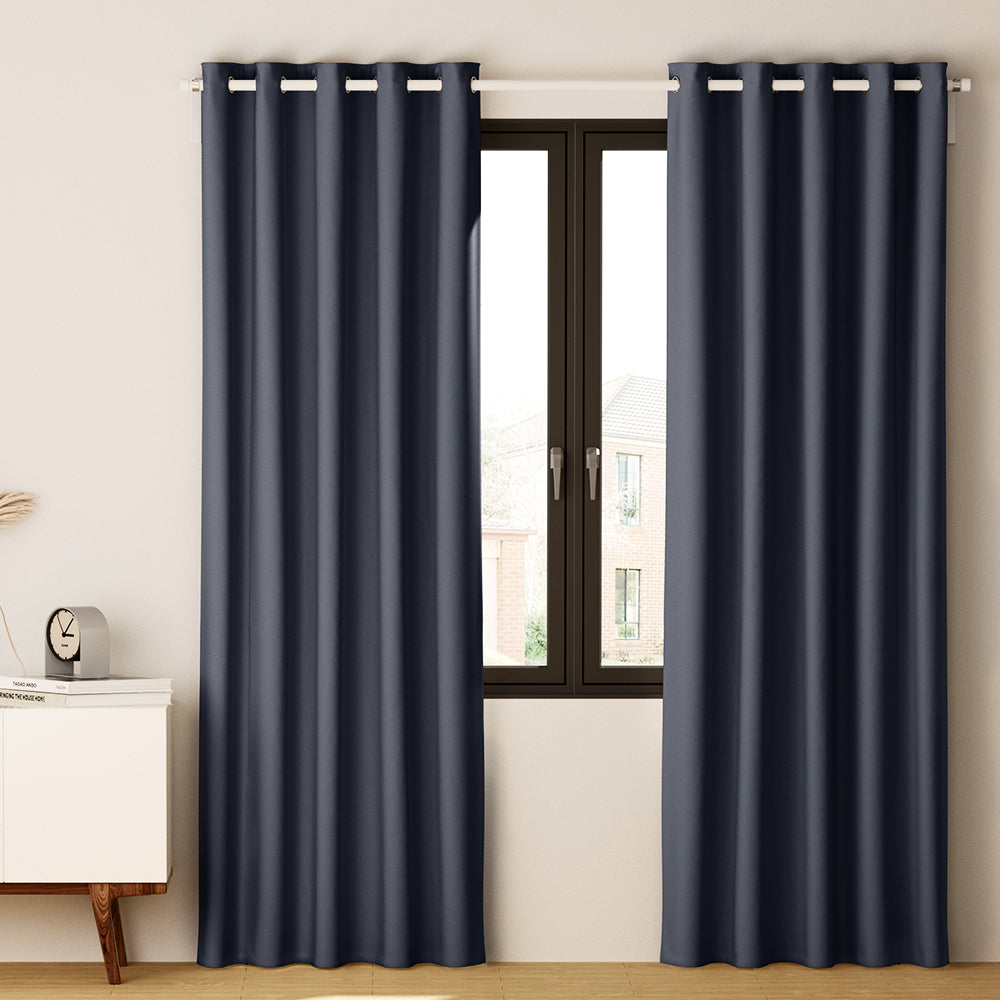 Artiss 2X Blockout Curtains Eyelet 300x230cm Charcoal