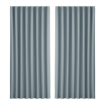 Artiss 2X Blockout Curtains Eyelet 300x230cm Grey