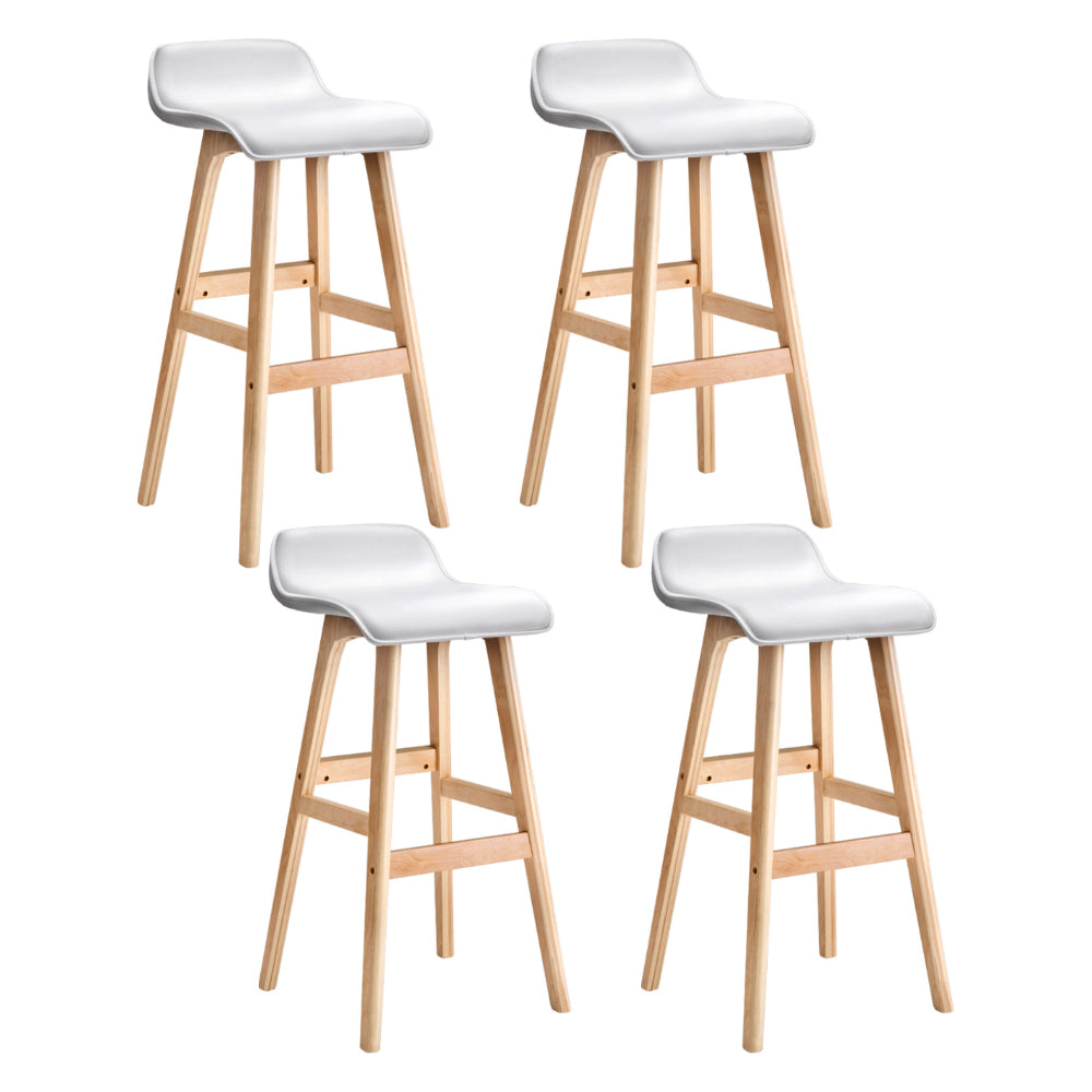 Artiss 4x Bar Stools Wooden Stool White