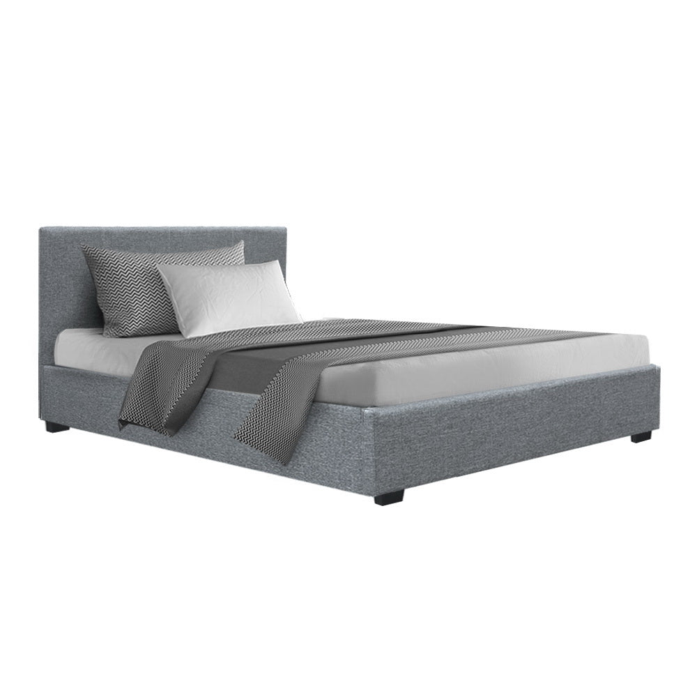 Artiss Bed Frame King Single Size Gas Lift Grey NINO