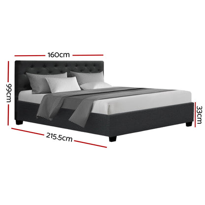 Artiss Bed Frame Queen Size Gas Lift Charcoal VILA