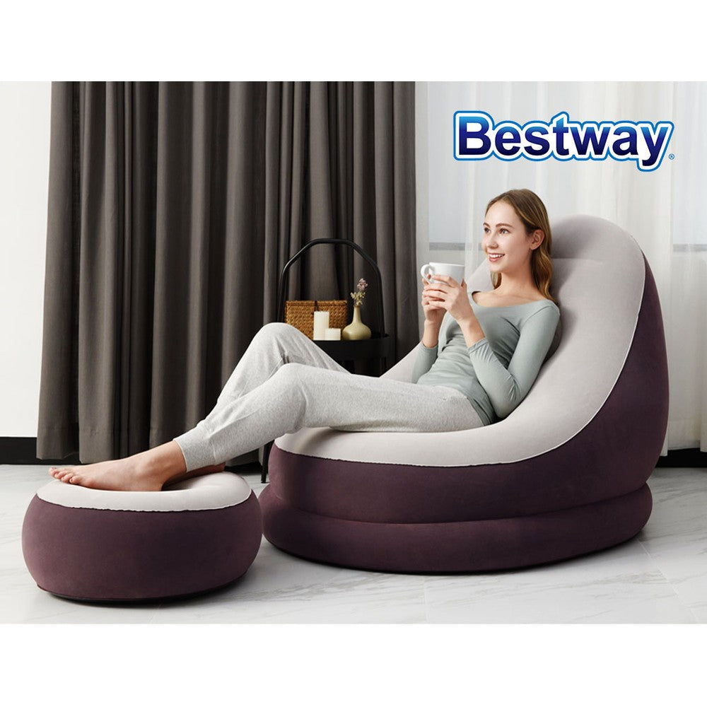 Bestway Inflatable Air Chair Seat Couch Lazy Sofa Lounge Ottoman Purple/Blue