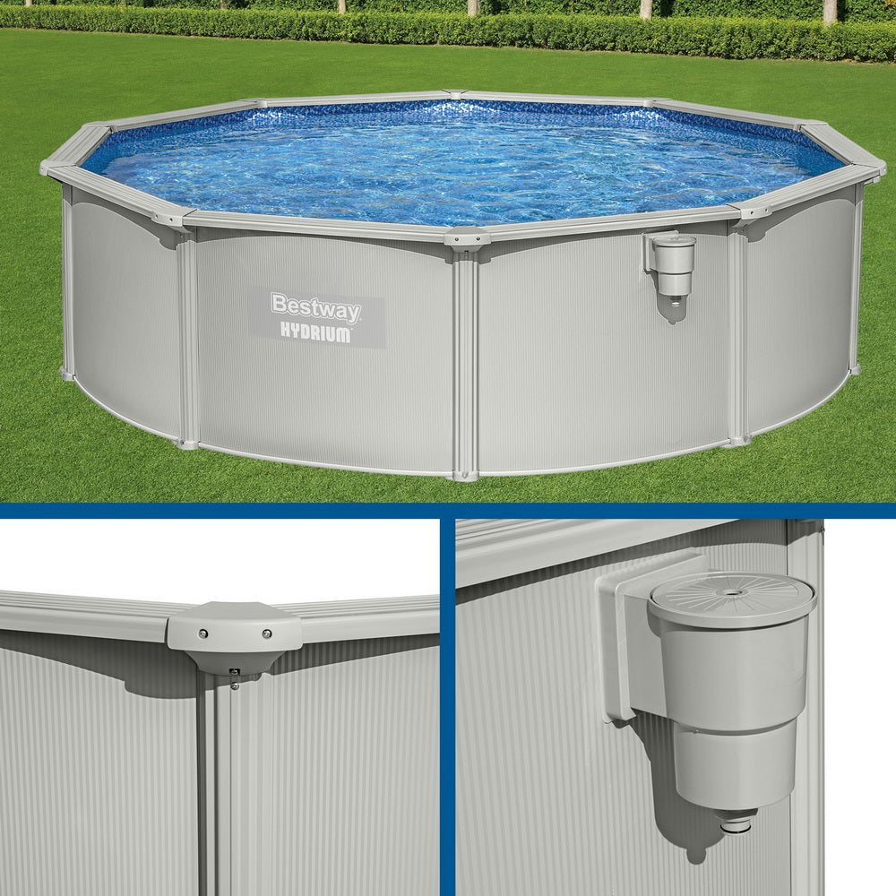 Bestway Swimming Pool Steel Frame Round Pool Set 457cm w/ Filter Ladder 17430L