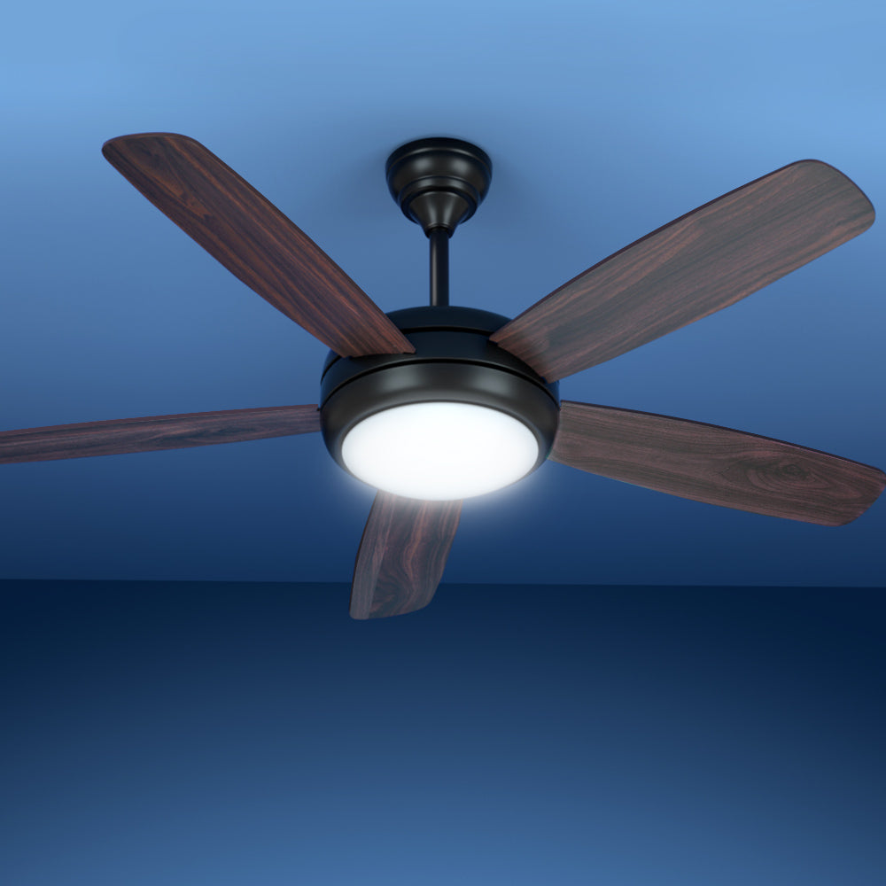 Devanti 52'' Ceiling Fan AC Motor 5 Blades w/Light - Dark Wood