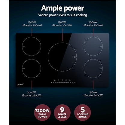 Devanti Induction Cooktop 90cm Electric Cooker