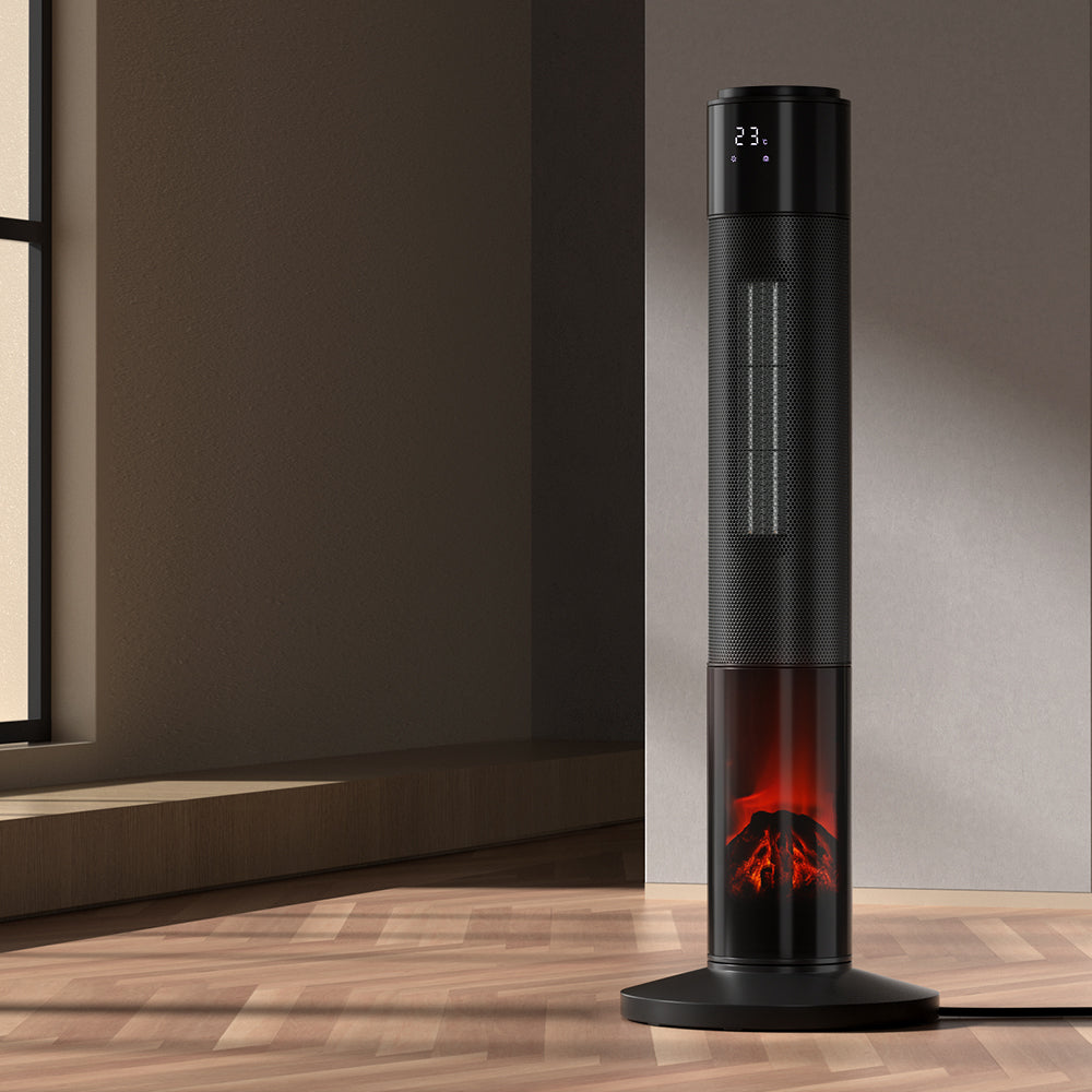 Devanti Ceramic Tower Heater 3D Flame 2000W