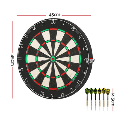 18" Dartboard Dart Board with Steel Darts Competition Party Game