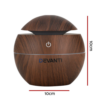 Devanti Aroma Diffuser Aromatherapy Dark Wood 130ml