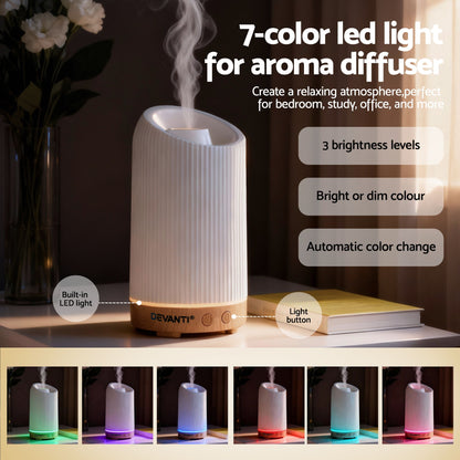 Devanti Ultrasonic Aroma Diffuser Aromatherapy 200ml LED Lights Iron Humidifier Forest