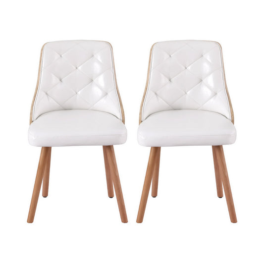1 Set of 4 Artiss Dining Chairs White PU