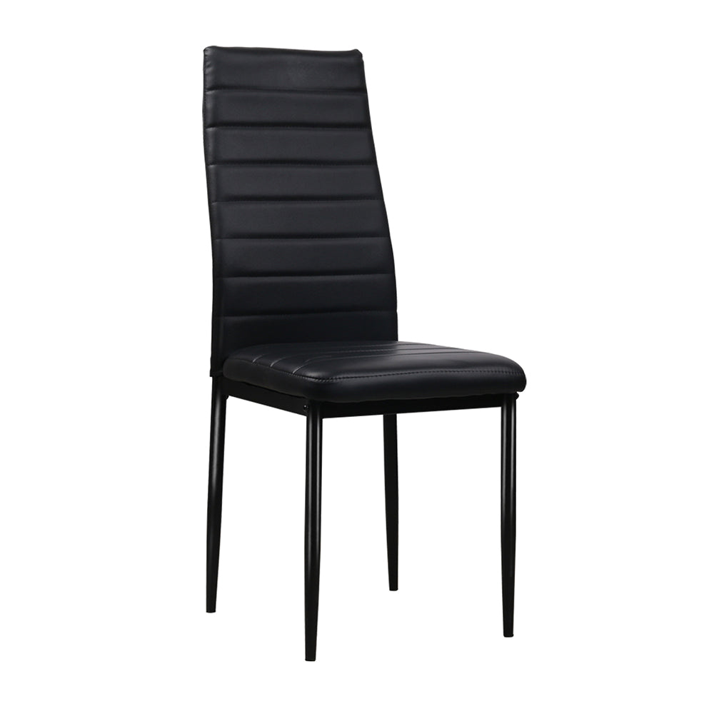 Artiss Dining Chairs Black PU Leather Set of 4 Astra