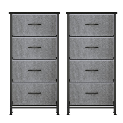 Artiss Set of 2 Chest of 4 Drawers Storage Dresser Tallboy Grey