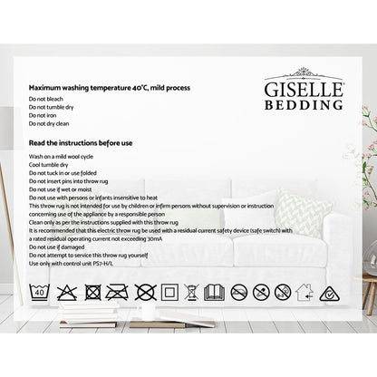 Giselle Bedding Electric Throw Blanket - Chocolate