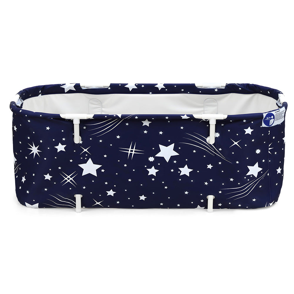 Weisshorn Foldable Bathtub PVC SPA Bucket Inflatable Cushion 134x65cm Star Navy