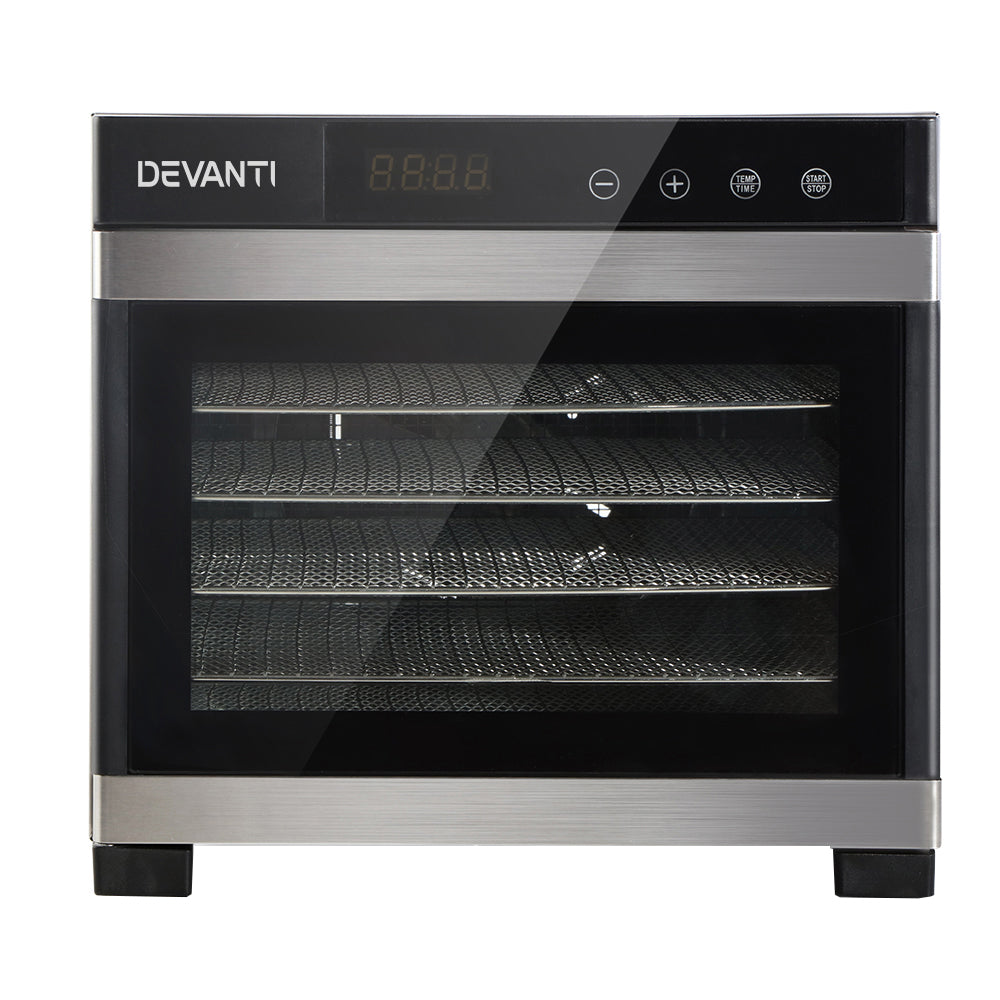 Devanti 6 Trays Food Dehydrator Stainless Steel Tray