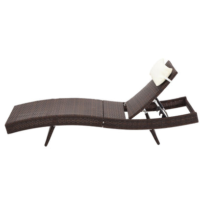 Gardeon Sun Lounge Wicker Lounger Outdoor Furniture Beach Chair Garden Adjustable Brown