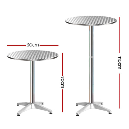 Gardeon Set of 4 Outdoor Bar Table Aluminium Round 70/110CM