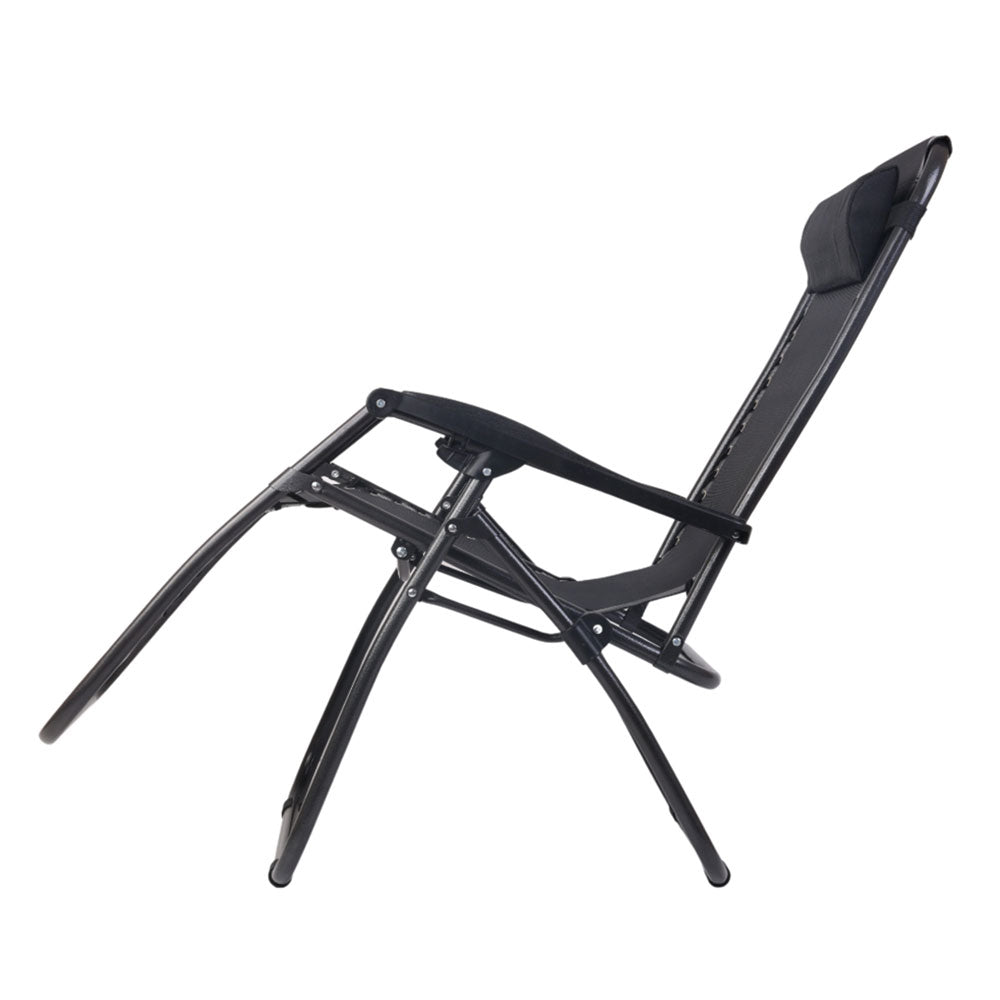 Gardeon Zero Gravity Chair Folding Outdoor Recliner Adjustable Sun Lounge Camping Black