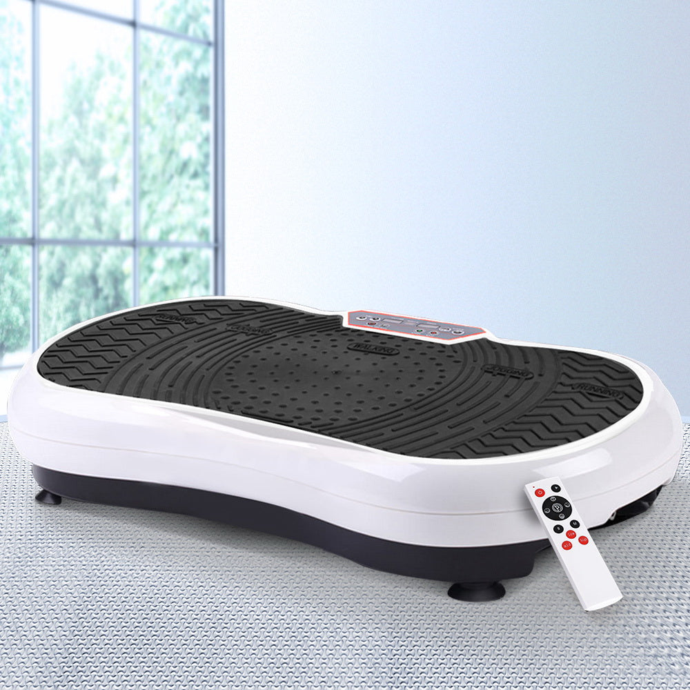 Everfit Vibration Machine Platform Vibrator Resistance Rope Home Fitness White