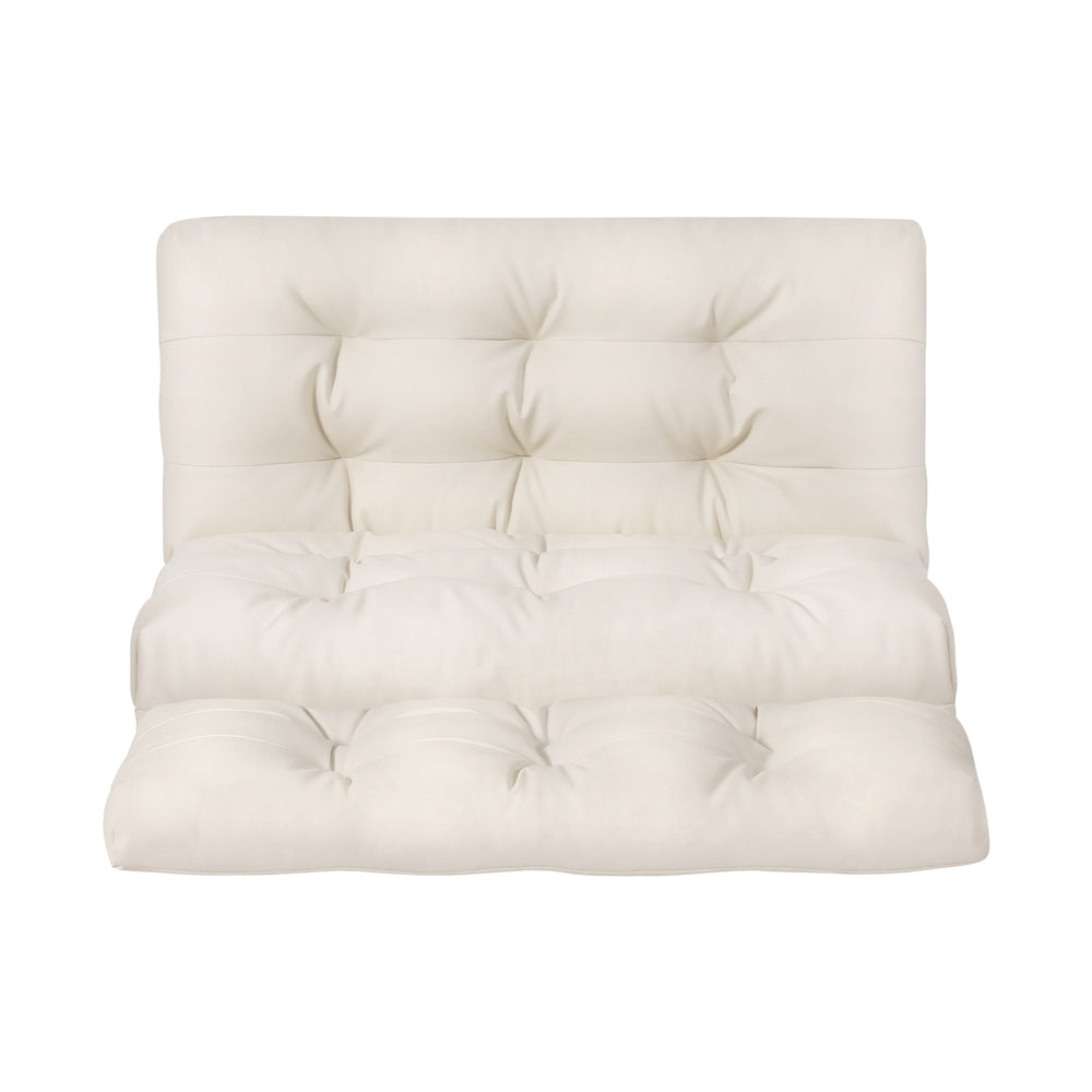 Artiss Floor Lounge Sofa Bed 2 Seater Pillow Leather White