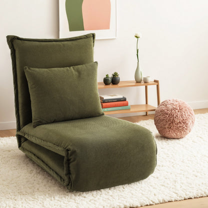 Artiss Floor Lounge Sofa Bed Foldable Green