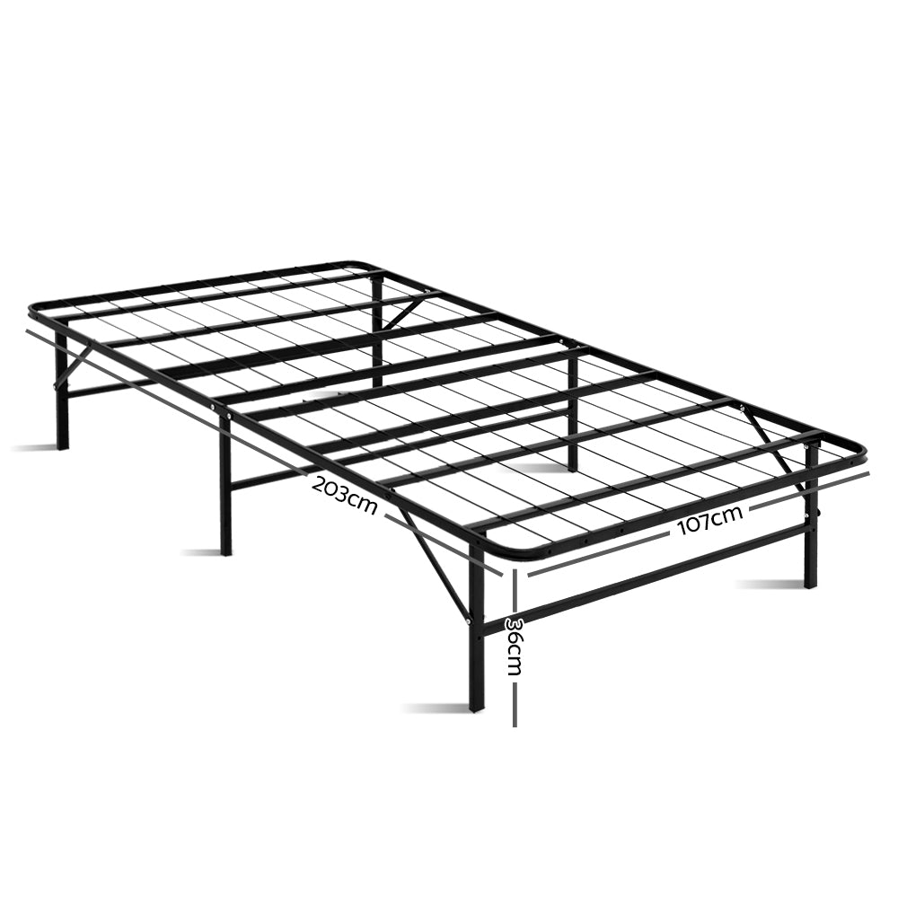 Artiss Folding Bed Frame Metal Base - King Single