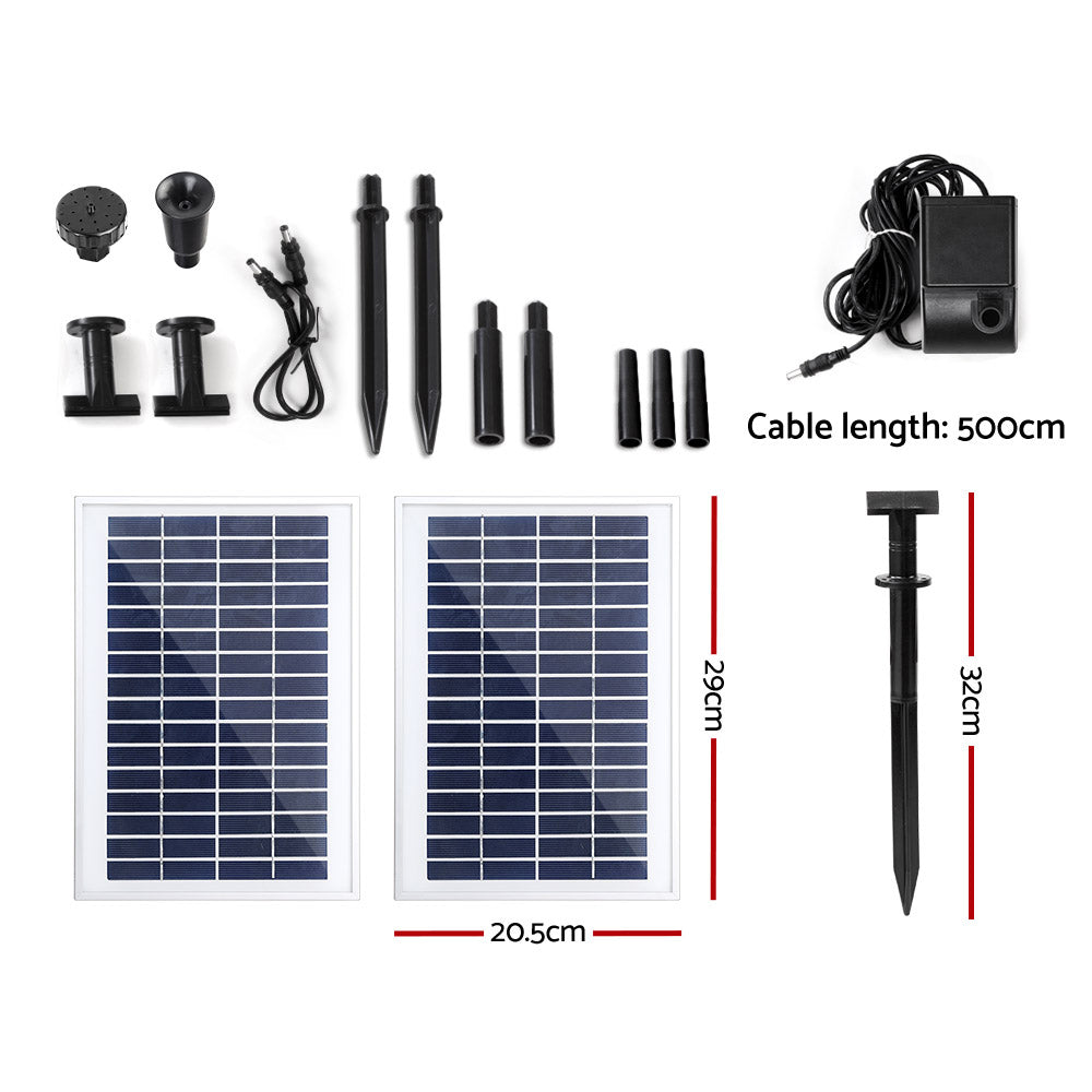 Gardeon Solar Pond Pump with 2 Panels 7.2FT