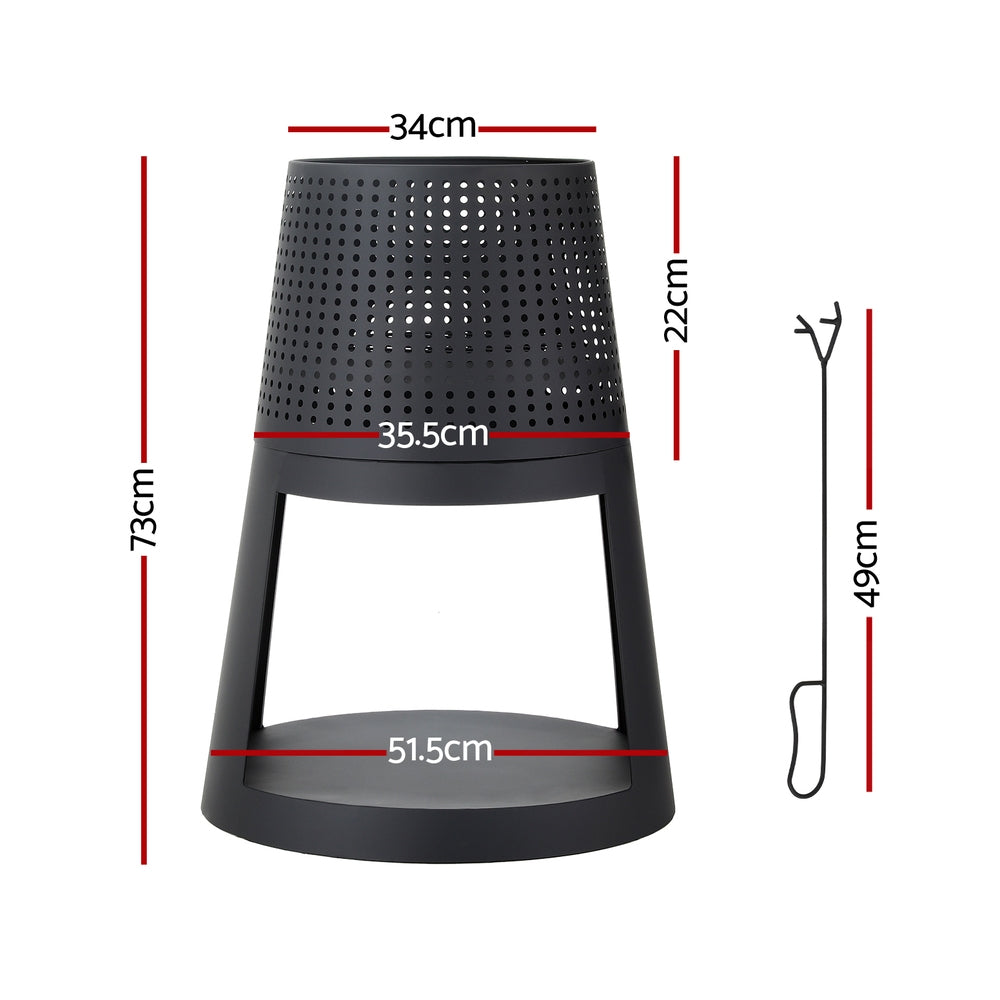 Grillz Fire Pit Deep Bowl Iron Outdoor Fireplace