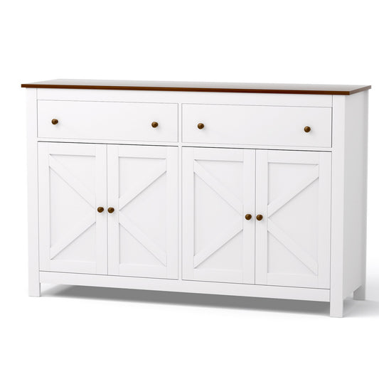 Artiss Buffet Sideboard Storage Cabinet Kitchen Cupboard 2 Drawers 140CM White