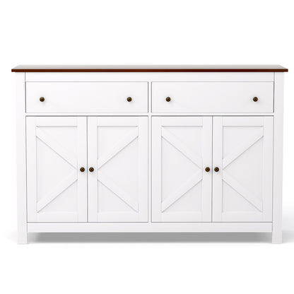 Artiss Buffet Sideboard Storage Cabinet Kitchen Cupboard 2 Drawers 140CM White