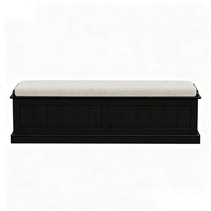 Artiss Storage Ottoman Blanket Box 140cm Fluted Black