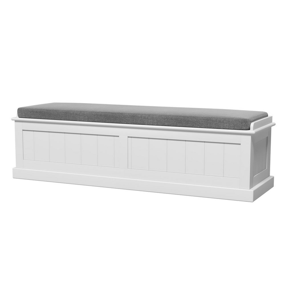 Artiss Storage Ottoman Blanket Box 140cm Fluted Grey