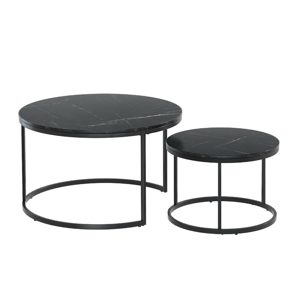 Artiss Nesting Coffee Table Set of 2 Marble Effect Tika